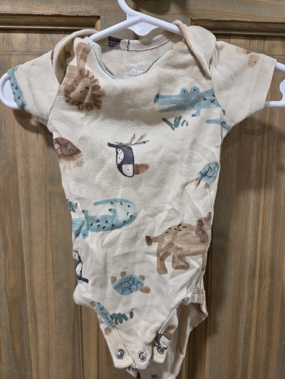 **BUNDLE & SAVE** Carter's Cream Animal Print One-Piece Bodysuit